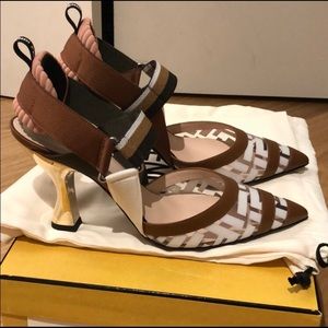 Authentic Fendi colibri sling back